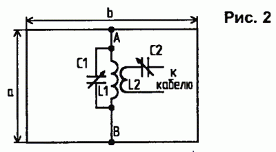 Схема антенны с резонансным контуром