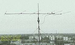 6 el. 6 m Yagi at YL2KA roof  (7649 bytes) Click to enlarge in the new window