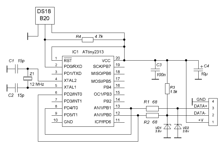 USB-термометр на ATtiny2313