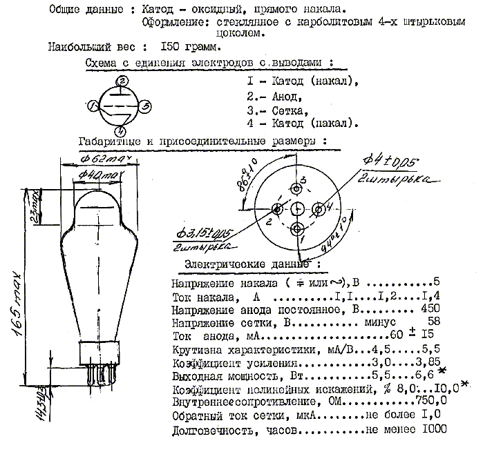 Выходной триод 300В