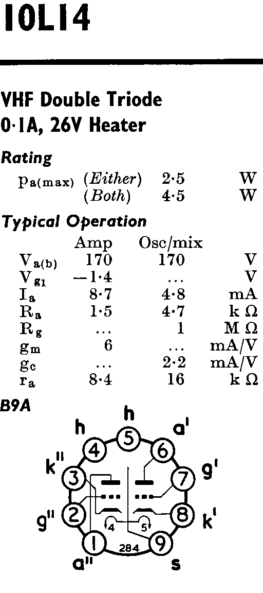 Двойной триод 10L14